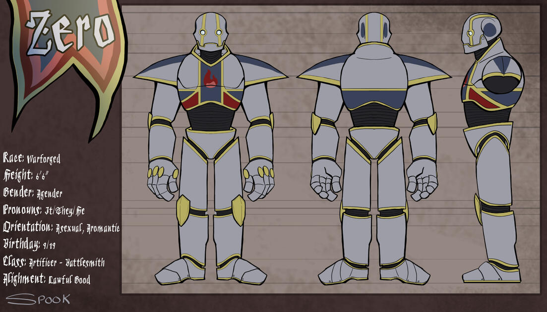 Zero - Front, Back, Side Orthographic Ref Sheet